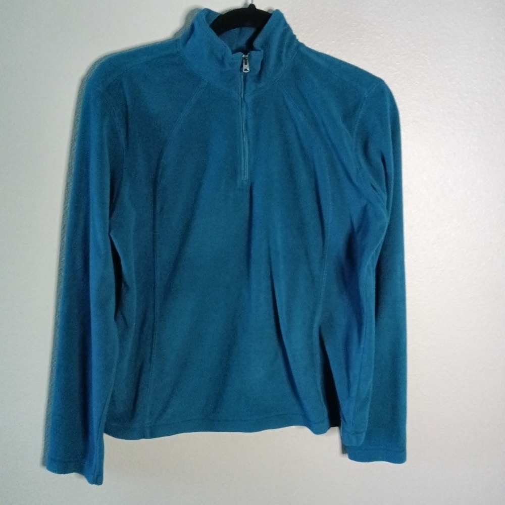 Columbia Fleece 1/4 Zip Teal Blue Lightweight Jacket Large